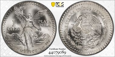 1987-Mo Onza Libertad Ag MS67