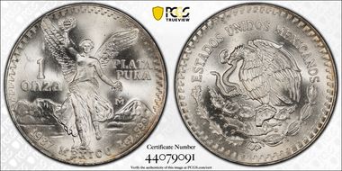 1987-Mo Onza Libertad Ag MS66