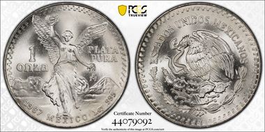 1987-Mo Onza Libertad Ag MS68