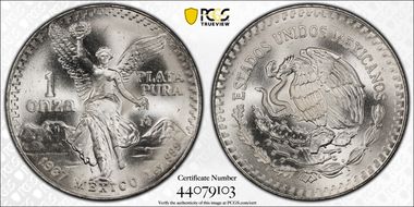 1987-Mo Onza Libertad Ag - DDO MS67