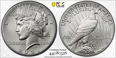 2021 $1 Peace Dollar 100th Anniversary First Strike MS70