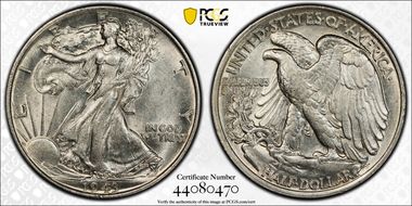 1943 50C AU55
