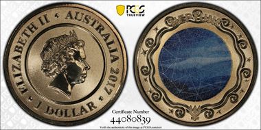 2017 $1 Planetary Coins Neptune Colorized MS70