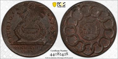 1787 Fugio 1C United States, 4 Cinq MS63BN