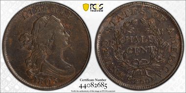 1805 1/2C Large 5, Stems XF45BN
