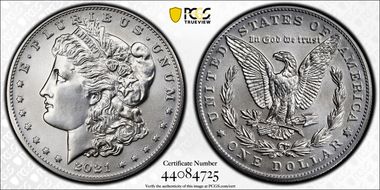 2021 $1 Morgan Dollar 100th Anniversary MS70