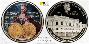2012 $1 Catherine the Great Colorized PR69DCAM