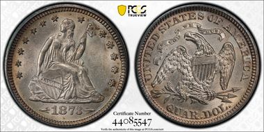 1873 25C Arrows MS62