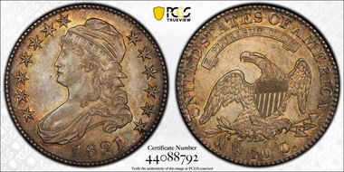 1821 50C MS62+