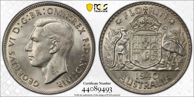 1940(m) Florin KM-40  Ag MS63