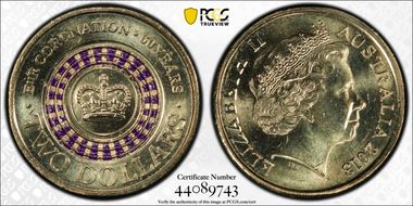 2013 $2 Coronation Colorized MS66