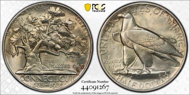 1935 50C Connecticut MS64