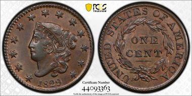 1829 1C Large Letters AU58BN