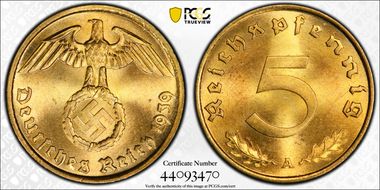 1939-A 5 Pfg J-363 MS66