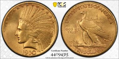 1910-S $10 AU58