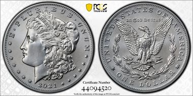 2021-O Privy $1 Morgan Dollar 100th Anniversary First Strike MS70