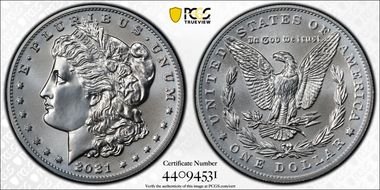 2021 $1 Morgan Dollar 100th Anniversary First Strike MS69