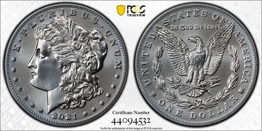 2021 $1 Morgan Dollar 100th Anniversary First Strike MS69