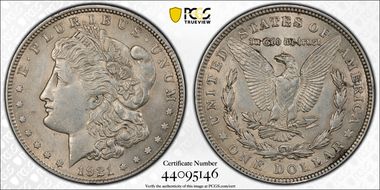 1921 $1 Morgan AU55