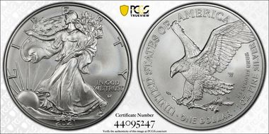 2021-W $1 Burnished Silver Eagle-Type 2 SP69