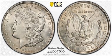 1921 $1 Morgan MS62