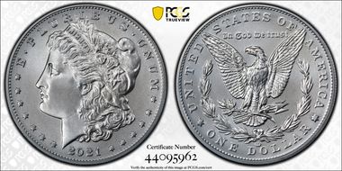 2021-CC Privy $1 Morgan Dollar 100th Anniversary First Strike MS70