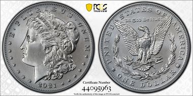 2021-CC Privy $1 Morgan Dollar 100th Anniversary First Strike MS70