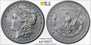 2021 $1 Morgan Dollar 100th Anniversary First Strike MS70