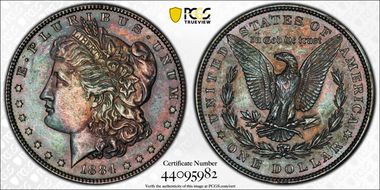 1884 $1 AU58+