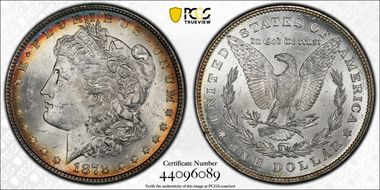 1878 7TF $1 Reverse of 1878 MS62