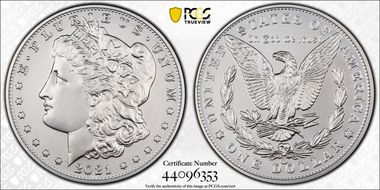 2021-CC Privy $1 Morgan Dollar 100th Anniversary First Strike MS70