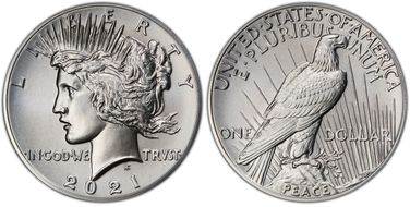 2021 $1 Peace Dollar 100th Anniversary First Strike MS70