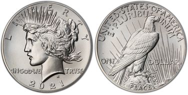 2021 $1 Peace Dollar 100th Anniversary First Strike MS68