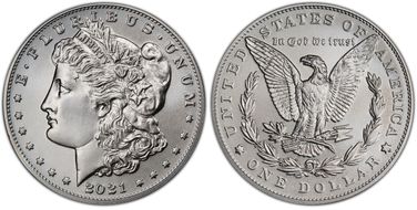 2021 $1 Morgan Dollar 100th Anniversary First Strike MS70
