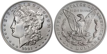 2021 $1 Morgan Dollar 100th Anniversary First Strike MS70