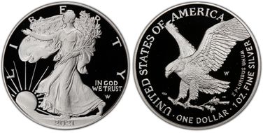 2021-W  $1 Silver Eagle - Type 2 First Strike PR70DCAM
