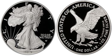 2021-W  $1 Silver Eagle - Type 2 First Strike PR70DCAM
