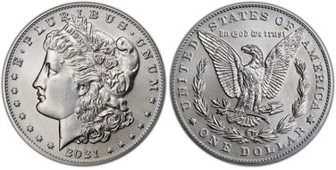 2021 $1 Morgan Dollar 100th Anniversary First Strike MS70