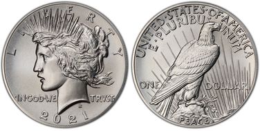 2021 $1 Peace Dollar 100th Anniversary First Strike MS70