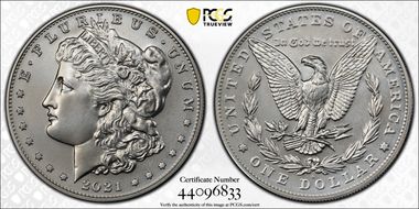 2021-S $1 Morgan Dollar 100th Anniversary MS70