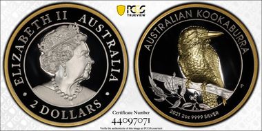 2021-P $2 Kookaburra High Relief 2oz Silver PR70DCAM