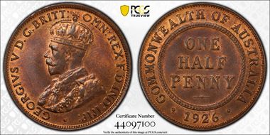 1926 1/2D MS64+ RB