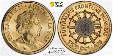 2022 $2 Frontline Workers Colorized MS68