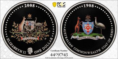 2008-P $1 Coat of Arms Colorized PR69DCAM