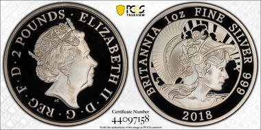 2018 £2 S-BF19 Britannia Classic PR70DCAM