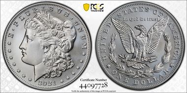 2021-S $1 Morgan Dollar 100th Anniversary MS70