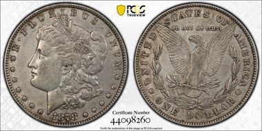 1878 8TF $1 VAM 20 Doubled Date XF40