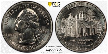 2016-S 25C Harpers Ferry NP MS66