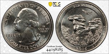 2016-D 25C Shawnee NP MS67