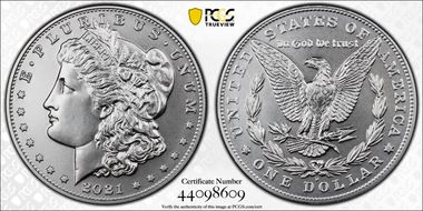 2021-D $1 Morgan Dollar 100th Anniversary First Strike MS69